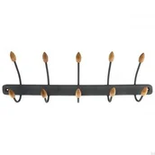 Wieszaki i stojaki - Wieszak ścienny 80044 Szary z drewnianymi zakończeniami - miniaturka - grafika 1