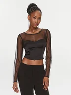 Bluzki damskie - Rinascimento Bluzka CFC0116823003 Czarny Slim Fit - miniaturka - grafika 1