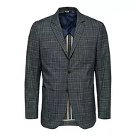 Marynarki męskie - SELETED HOMME Męska marynarka Slhslim-Knox Check BLZ B Noos Blazer, Navy Blazer/Checks: Check, 54 - miniaturka - grafika 1