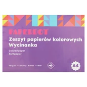 Szkolne artykuły papiernicze - PAPERDOT Blok Wycinanka A4, 8 ark, 100 g - miniaturka - grafika 1