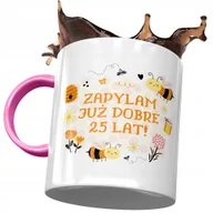 Kubki - Kubek Różowy na Urodziny 25 25te 25-te Prezent z Nadrukiem ze Zdjęciem+ Opakowanie na prezent (wzór 01) - miniaturka - grafika 1