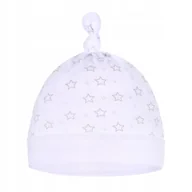 Czapki damskie - CZAPKA NIEMOWLĘCA DZIECIĘCA BAWEŁNIANA BIAŁA W GWIAZDKI roz. 36 - miniaturka - grafika 1