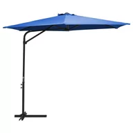 Parasole ogrodowe - vidaXL Parasol ogrodowy na stalowym słupku, 300 cm, błękit lazur vidaXL - miniaturka - grafika 1