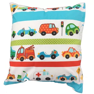 Poszewka 40x40 796E Auta Samochody Pasy Niebieskie obustronna - Pościel dla dzieci - miniaturka - grafika 1