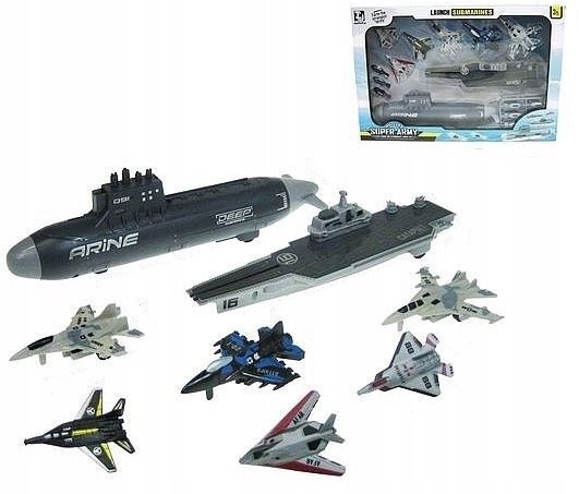 Zestaw Pojazdów Marynarki Wojennej Wodnej Submarines + Lotniskowiec