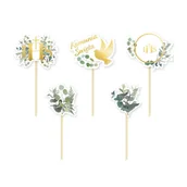 Balony i akcesoria - Dekoracja komunijna stołu toppery- 5 szt - miniaturka - grafika 1