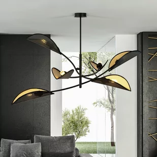 Emibig LOTUS 6 BLACK/GOLD 1106/6 lampa sufitowa żyrandol oryginalny Design abażury 1106/6 - Lampy sufitowe - miniaturka - grafika 5