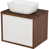 Szafki łazienkowe - Szafka łazienkowa wisząca z umywalką dąb wenge/biały mat 60 cm Venus Gante - miniaturka - grafika 1