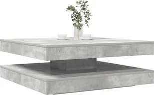 vidaXL vidaXL Stolik kawowy obrotowy 360 stopni Betonowy szary 90x90x34,5 cm - Ławy i stoliki kawowe - miniaturka - grafika 1