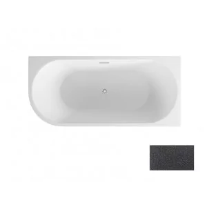 Besco WA-150-ZLGZ ZOYA GLAM GRAFITOWA wanna wolnostojąca przyścienna maskownica syfonu z przelewem złota 150 x 75 lewa - Wanny - miniaturka - grafika 4