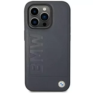 Etui na telefon BMW BMHMP14LSLLNA do Apple iPhone 14 Pro 6,1" granatowy/navy hardcase Leather Hot Stamp MagSafe - Etui i futerały do telefonów - miniaturka - grafika 3