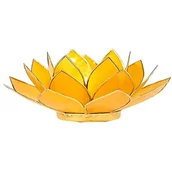 Świeczniki - Świecznik podgrzewacz tealight kwiat lotosu czakra słoneczna 13,5cm - miniaturka - grafika 1