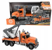 Samochody i pojazdy dla dzieci - DŹWIG CIĘŻARÓWKA DUŻY SAMOCHÓD BUDOWLANY ŚWIATŁO DŹWIĘK DYM Z SILNIKA - miniaturka - grafika 1