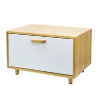 Chlebaki - Chlebak bambusowy stalowy pojemnik na pieczywo chleb bułki biały BRUNBESTE BB-2677 - miniaturka - grafika 1