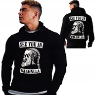 Bluzy męskie - Bluza męska z kapturem VIKING Wiking wikingowie Valhalla nadruk L - miniaturka - grafika 1