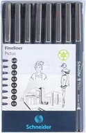 Przybory szkolne - Schneider Zestaw cienkopisów Pictus czarne 8 szt. - miniaturka - grafika 1