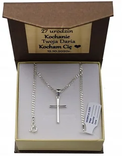 Łańcuszek Srebrny Pancerka Pełny Diamentowany Krzyżyk pr 925 Grawer Gratis - Łańcuszki Łańcuszek Srebrny Pancerka Pełny Diamentowany Krzyżyk pr 925 Grawer Gratis - Łańcuszki - miniaturka - grafika 1