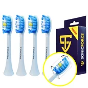 Końcówki do szczoteczek elektrycznych - Końcówki do Sarmocare S100 - Biały Zamiennik SonicForce, 4 sztuki - miniaturka - grafika 1