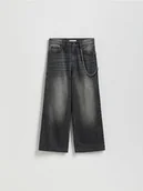 Spodnie i spodenki dla chłopców - Reserved - Jeansy baggy - czarny - miniaturka - grafika 1