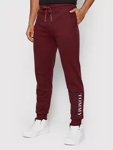 Tommy Hilfiger Spodnie dresowe UM0UM02360 Bordowy Regular Fit - Spodnie sportowe męskie - miniaturka - grafika 1