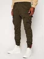 Spodnie męskie - Alpha Industries Joggery Airman 188201 Zielony Tapered Fit - miniaturka - grafika 1