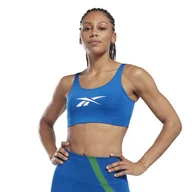 Biustonosze - Damski Stanik sportowy REEBOK ID TRAIN BIG LOGO BRA HT6036 – Niebieski - miniaturka - grafika 1