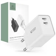 Ładowarki do telefonów - Ładowarka sieciowa Tech-protect c35w 2-port network charger PD35w white - miniaturka - grafika 1