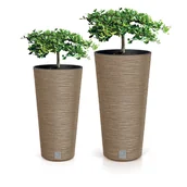 Donice - Zestaw 2X Doniczka Donica Ogrodowa Do Domu Na Taras Furu Slim Eco Wood Wysoka 48 Cm/57,5 Cm - Naturo Eco - miniaturka - grafika 1