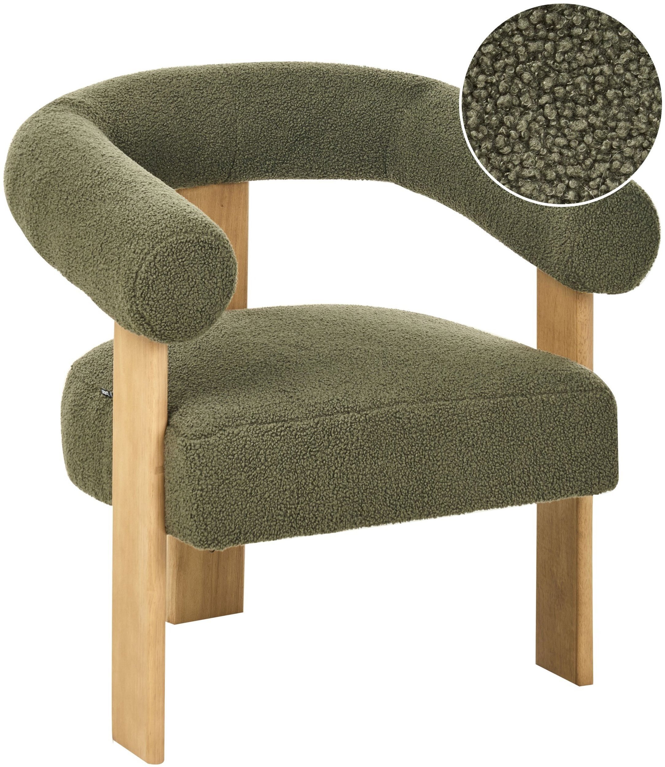 Beliani Fotel ILBRO Boucle Zielony