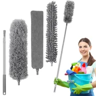 Inne artykuły do sprzątania - Teleskopowa miotełka do kurzu 3 końcówki ZOSIA 280 cm szara - miniaturka - grafika 1