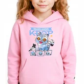 Bluzy dla dziewczynek - Bluza Dziecięca Różowa Z Kapturem DEMON HUNTERS Muzyka Wzory Rozmiar 164 cm - miniaturka - grafika 1