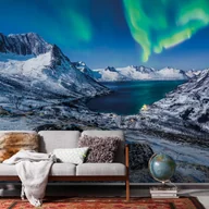 Fototapety - Fototapeta zorza polarna niebieskimIzielonym - 400 x 250 cm - SANDERS & SANDERS - miniaturka - grafika 1