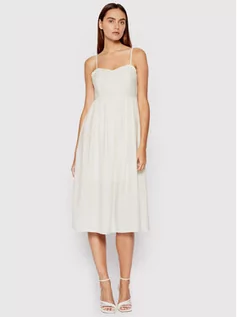 Sukienki - Sisley Sukienka letnia 4XYWLV012 Biały Regular Fit - grafika 1