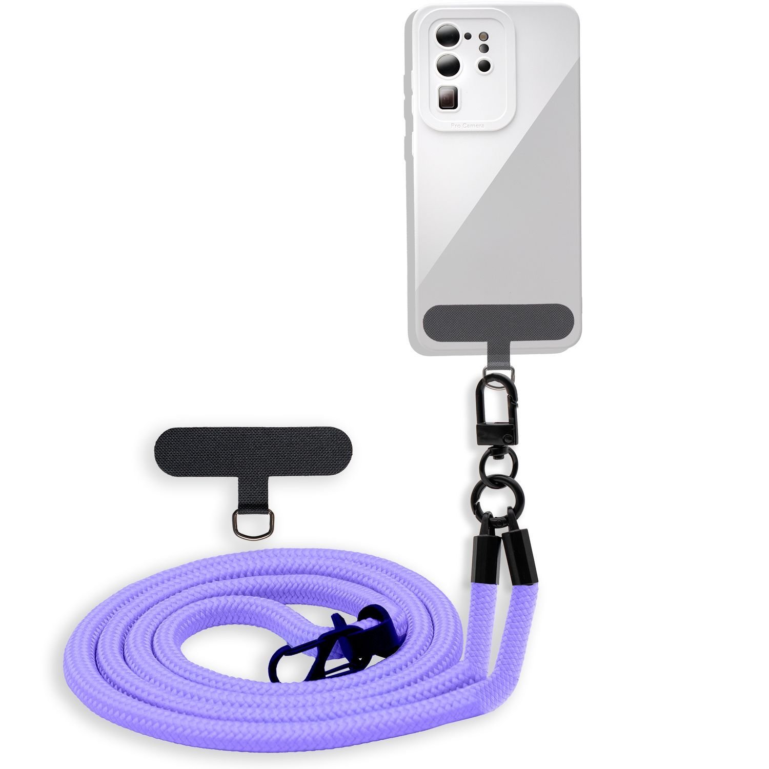 Łańcuszek na telefon komórkowy Cadorabo do Samsung Galaxy A73 5G w kolorze LILA - Etui na telefon komórkowy z regulowanym paskiem do zawieszenia na szyi