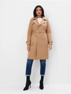 Płaszcze damskie - Mohito - Płaszcz typu trencz - beżowy - miniaturka - grafika 1