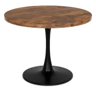 Stoły - Nowoczesny okrągły stół dąb rustykalny H5-D91 - miniaturka - grafika 1