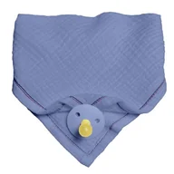 Śliniaki i fartuszki - Hi Little One - Bandana, Śliniak Z Zawieszką Na Smoczek Z Organicznej Bio Bawełny Gots Bandana Bibs 3In1 Sky Blue - miniaturka - grafika 1