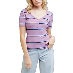 Lee Damska koszulka z henley, Pansy, S, wielokolorowy, S - Koszulki i topy damskie - miniaturka - grafika 1