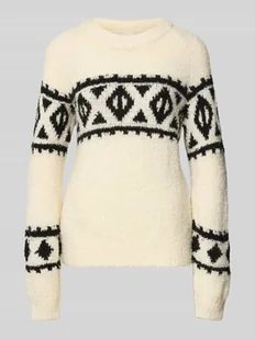 Sweter z dzianiny z prążkowanymi wykończeniami model ‘CARANI’ - Swetry damskie - miniaturka - grafika 1