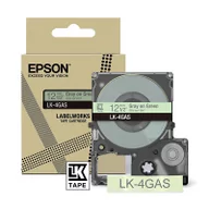 Taśmy do drukarek barwiące - Epson LK-4GAS taśma 12 mm, szary na zielonym, oryginalna - miniaturka - grafika 1