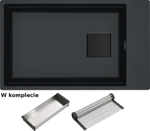 FRANKE Kanon KNG 110-62 onyx BLACK EDITION + WKŁADKA + ROLLMATA (125.0740.834) - Zlewozmywaki FRANKE Kanon KNG 110-62 onyx BLACK EDITION + WKŁADKA + ROLLMATA (125.0740.834) - Zlewozmywaki - miniaturka - grafika 1
