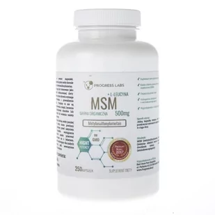 Progress Labs Progress Labs MSM (siarka organiczna) 500 mg - 250 kapsułek - Suplementy naturalne - miniaturka - grafika 1