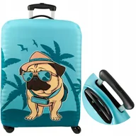 Akcesoria podróżnicze - Funkcjonalny pokrowiec na walizkę Sillar z motywem psa mopsa rozmiar M - miniaturka - grafika 1
