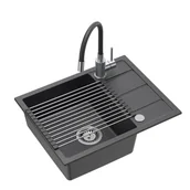 Zlewozmywaki - Zlewozmywak kuchenny granitowy Bonus 56 cm Quadron - miniaturka - grafika 1