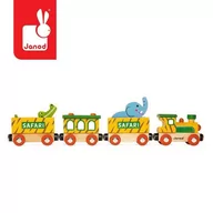 Pociągi dla dzieci - Janod Pociąg Drewniany Safari Story Nowa Kolekcja, - miniaturka - grafika 1