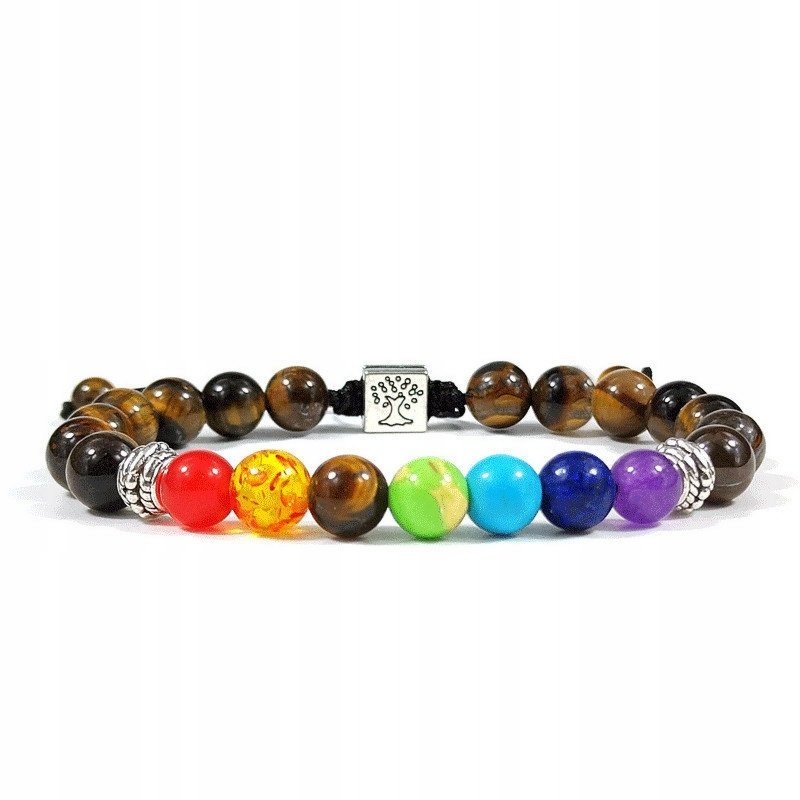 BRANSOLETKA DAMSKA KULKI KAMIENIE NATURALNE STAL