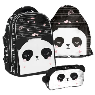 Zestaw Szkolny 3-Elementowy Panda Paso Plecak Worek Piórnik - Zestawy szkolne - miniaturka - grafika 1