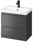 Szafki łazienkowe - Cersani szafka z umywalką Moduo Slim 60 antracyt - miniaturka - grafika 1