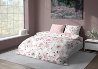 Pościel - FARO Pościel satyna bawełniana premium 140x200+70x90 cm Milagro Verde Różowe kwiaty - miniaturka - grafika 1