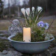 Świece - Szwedzka Świeca LED SERENE Biała 10 cm Czujnik Zmierzchu i Timer, 750h Czas Pracy, IP44 Odporna Na Warunki Zewnętrzne, Do Ogrodu i Wnętrz - miniaturka - grafika 1